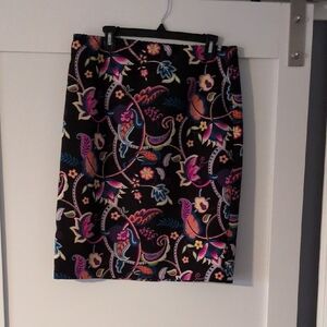 Philosophy Black Floral Pencil Skirt